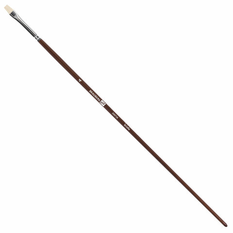 Кисть художественная профессиональная BRAUBERG ART CLASSIC, щетина, овальная, № 4, длинная ручка, 200728
