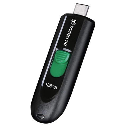Флеш-диск 128 GB TRANSCEND JetFlash 790C, разъем USB Type-С, черный/зеленый, TS128GJF790C