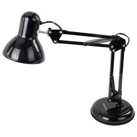 Настольная лампа-светильник SONNEN TL-005, подставка, 40 Вт, Е27, черный, высота 50 см, 237646