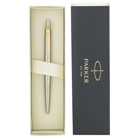 Ручка шариковая PARKER "Jotter Core Stainless Steel GT", ежедневник А5 красный, пакет, 880888