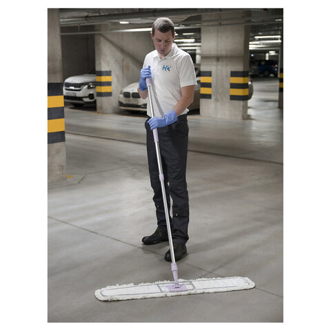 Перчатки латексные КЩС, сверхпрочные, плотные, хлопковое напыление, размер 9,5-10, XL (очень большой), синие, HQ Profiline, 74736