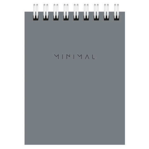 Блокнот МАЛЫЙ ФОРМАТ А7, 75х105 мм, 40 л., гребень, картон, клетка, BRAUBERG "Minimal Classic", 116430