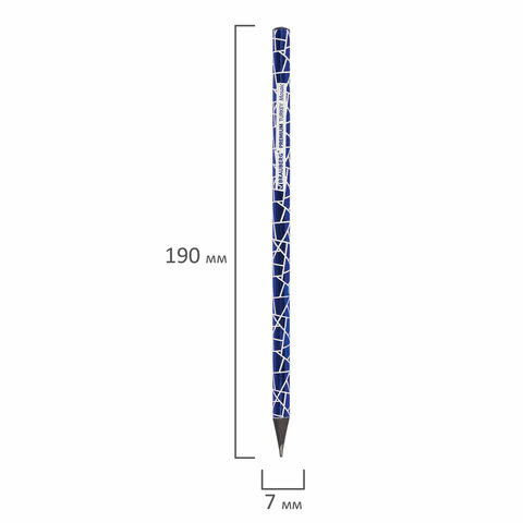 Карандаш чернографитный BRAUBERG "PREMIUM TURKEY", 1 шт., "Mosaic", НВ, ассорти, дисплей, 181569