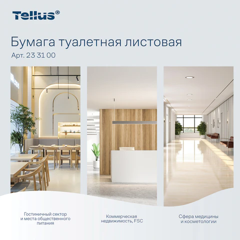 Бумага туалетная листовая Tellus/TORK (Система ТР3) ПРЕМИУМ КОМПЛЕКТ 40 шт., 200 л., 11х23 см, 2-слойная, 233100