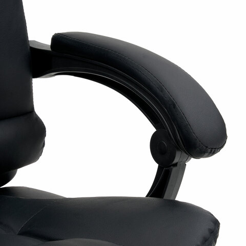 Кресло офисное CROMEX (КРОМЕКС) "Lounge MS-007", подножка, 6 массажных модулей, экокожа, черное, 532960