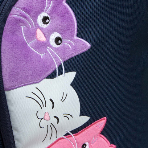 Рюкзак GRIZZLY школьный, анатомическая спинка, 2 отделения, для девочек, "STAY CHEERFUL", 38х28х18 см, RG-463-6/1