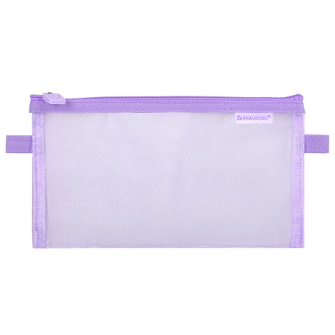 Пенал-конверт BRAUBERG, сетка, 22x10 см, фиолетовый, 272239