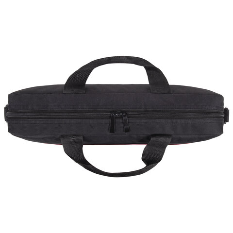 Сумка портфель BRAUBERG PRACTICAL с отделением для ноутбука 15,6", Blue line, черная, 29х40х7 см, 272603