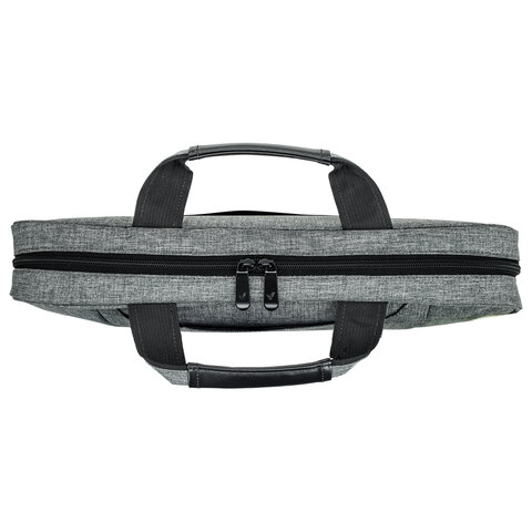 Сумка портфель BRAUBERG OFFICE с отделением для ноутбука 17,3", светло-серый меланж, 34х44х6 см, 272613