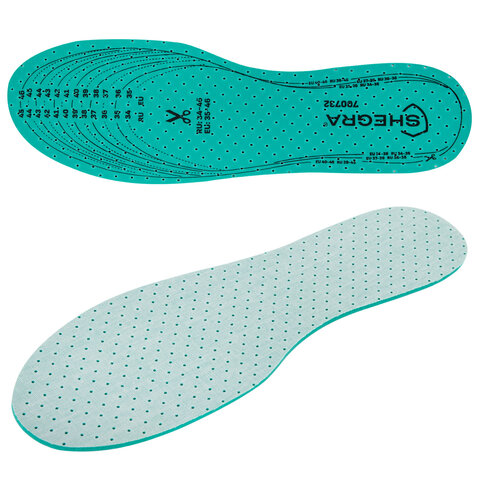 Стельки для обуви АНТИЗАПАХ, УНИВЕРСАЛЬНЫЙ размер RU 34-45 / EU 35-46 с линиями выреза, SHEGRA (ШЕГРА), 700732
