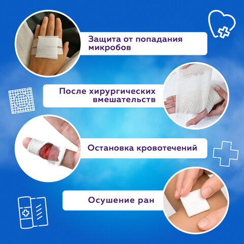 Салфетка марлевая стерильная NEW LIFE КОМПЛЕКТ 10 шт., 12 слоев, 10х10 см, плотность 36 (±2) г/м2, 148326