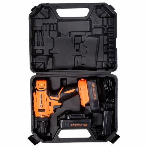 Дрель-шуруповерт безударная АККУМУЛЯТОРНАЯ, с двумя аккумуляторами 1,5 Ач, 18 В, ВИХРЬ ДА-18Л-2КА, 72/14/25