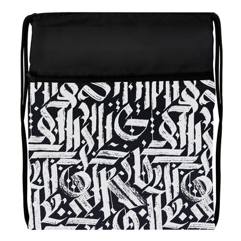 Мешок для обуви BRAUBERG БОЛЬШОЙ, с ручкой, карман на молнии, сетка, 49х41 см, "Graffiti", 271062