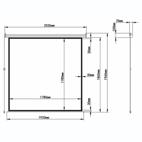 Экран проекционный настенный (180х180 см), матовый, электропривод, 1:1, BRAUBERG "MOTO", 236733