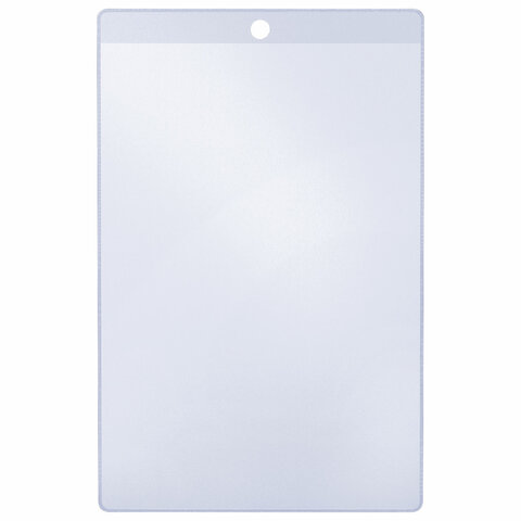 Карман информационный подвесной, ценникодержатель А5, КОМПЛЕКТ 50 шт., ПВХ, BRAUBERG, 291285