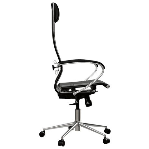 Кресло МЕТТА "ErgoLife" 10 B1-104K, хром, синхромеханизм, прочная сетка, черное