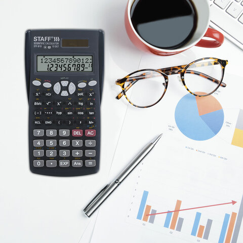 Калькулятор инженерный STAFF STF-810 (161х85 мм), 240 функций, 10+2 разрядов, двойное питание, 250280