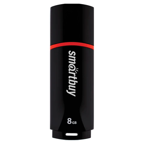 Флеш-диск 8 GB, SMARTBUY Crown, USB 2.0, черный, SB8GBCRW-K