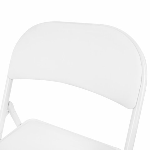 Стул складной BRABIX "Golf Plus CF-003 КОМФОРТ", белый каркас, кожзам белый, 532888