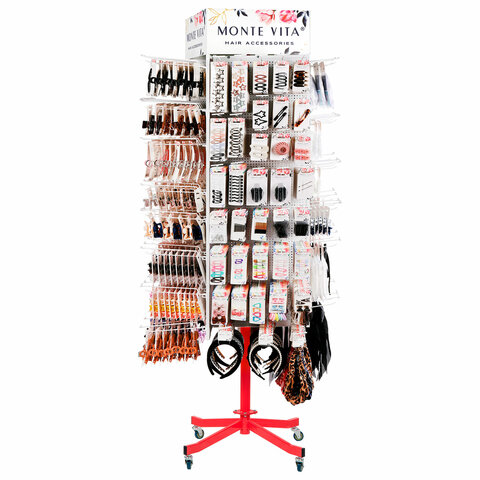 Стойка для размещения товара напольная MONTE VITA (МОНТЕ ВИТА), 211x58x58 см, 150 крючков, 507505