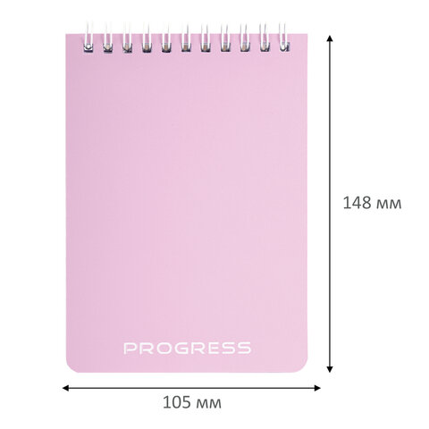 Блокнот МАЛЫЙ А6, 105х148 мм, 60 л., гребень, пластик, клетка, BRAUBERG "Pastel", АССОРТИ 4 цвета, 118620