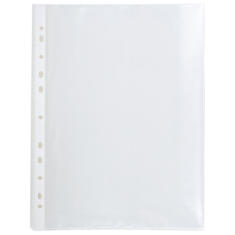 Папки-файлы перфорированные А4 BRAUBERG "EXTRA 1100", КОМПЛЕКТ 50 шт., матовые, ПЛОТНЫЕ, 110 мкм, 229673