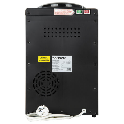 Кулер для воды SONNEN TSE-02BP, настольный, НАГРЕВ/ОХЛАЖДЕНИЕ ЭЛЕКТРОННОЕ, 2 крана, черный/бежевый, 455621