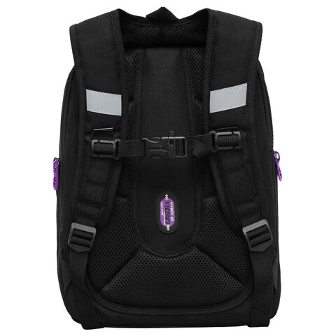 Ранец GRIZZLY анатомическая спинка, с бейджем, для девочек, LITTLE DRAGON, 36х29х18 см, RAf-492-6/1