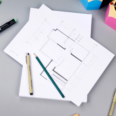 Папка для черчения БОЛЬШАЯ А2, 420х594 мм, 24 л., 200 г/м2, без рамки, ватман ГОЗНАК КБФ, BRAUBERG, 116572