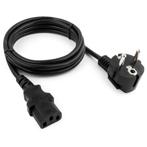 Кабель питания 1,8 м, CABLEXPERT, Schuko-C13, 3x0,5 мм2, 6 A, с заземлением, черный, PC-186