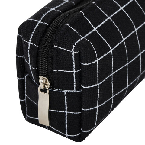 Пенал BRAUBERG, 1 отделение, полиэстер, "Cute bear", черный, 19х4х6 см, 272303