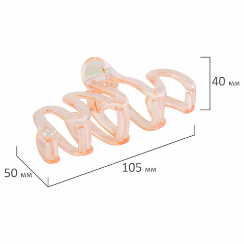 Краб для волос 10,5 см, перламутровый, розовый, MONTE VITA (МОНТЕ ВИТА), 457014