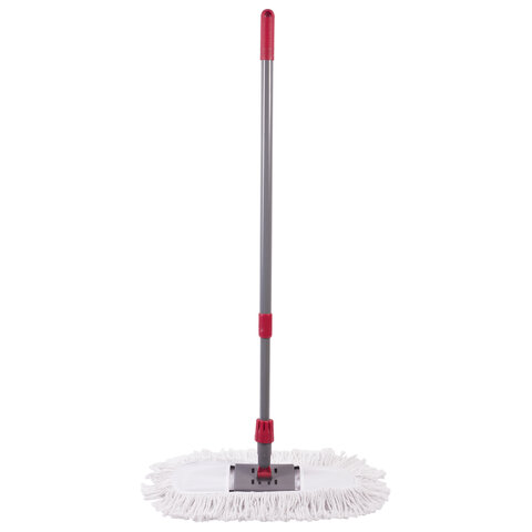 Швабра-рамка для СУХОЙ УБОРКИ, 40 см, телескопический черенок из нержавеющей стали 125 см, МОП хлопок, LAIMA, 603605