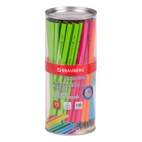 Карандаш чернографитный BRAUBERG "ULTRA COLOR", 1 шт., HB, пластиковый, 181707