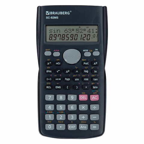 Калькулятор инженерный BRAUBERG SC-82MS (158х85 мм), 240 функций, 10+2 разрядов, темно-синий, 271721