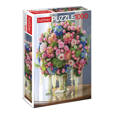 Пазл картонный 1000 элементов АССОРТИ, 10 дизайнов, 480х680 мм, HATBER