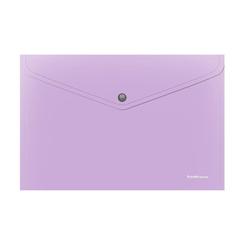 Папка-конверт с кнопкой ERICH KRAUSE "Matt Pastel Bloom", А4, до 120 л, непрозрачная, ассорти, 0,18 мм, 61141