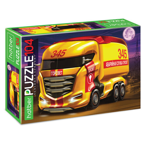 Пазл картонный 104 элемента АССОРТИ, 220х320 мм, HATBER