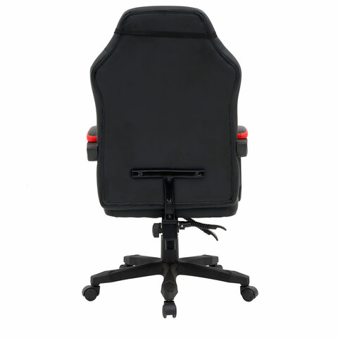 Кресло компьютерное CROMEX (КРОМЕКС) "Start GM-105", две подушки, экокожа, черное/красное, 532957