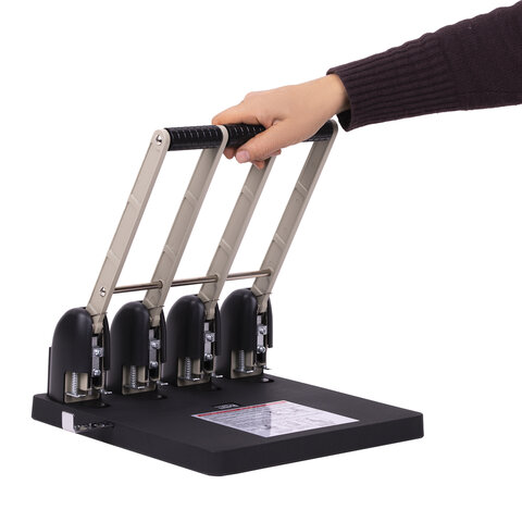 Дырокол на 4 отверстия МОЩНЫЙ KW-trio, до 150 листов, черный, 954, -954