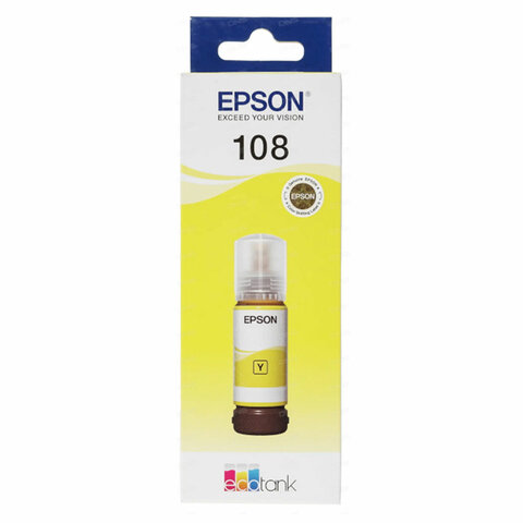 Чернила EPSON 108 (C13T09C44A) для СНПЧ EPSON L8050 /L8100 /L18050, желтые, ОРИГИНАЛЬНЫЕ