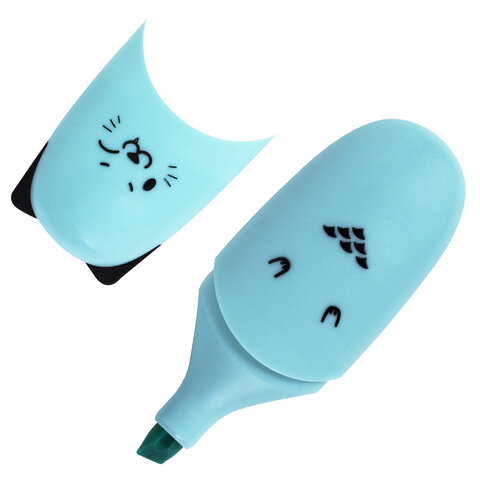 Набор текстовыделителей мини 12 ЦВЕТОВ BRAUBERG KIDS "CUTE CATS", линия 1-5 мм, 152437