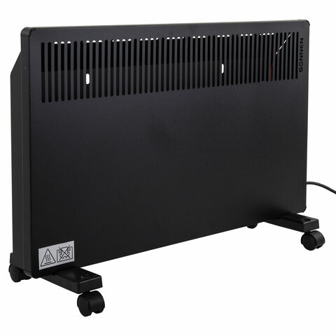 Обогреватель-конвектор SONNEN TEPLO-15, 1500 Вт, Х-образный нагревательный элемент, черный, сделано в России, 457628