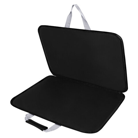 Сумка для художника СУПЕР РАЗМЕР А2+ (62 см х 45 см), чёрная, накладной карман, BRAUBERG ART CLASSIC, 272986