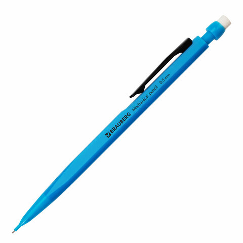 Карандаш механический 0,5 мм, BRAUBERG "Classic", ластик, корпус ассорти, 180398