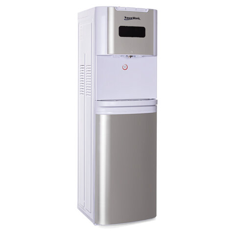 Кулер для воды AQUA WORK QRB-72LDS, напольный, НАГРЕВ/ОХЛАЖДЕНИЕ ЭЛЕКТРОННОЕ, таймер, бутыль снизу, белый, 33352