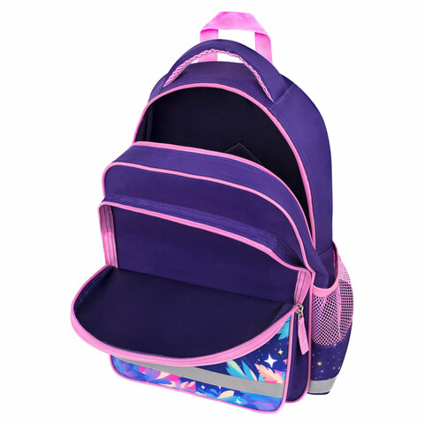 Рюкзак ПИФАГОР SCHOOL, 1 отделение, 3 кармана, "Magic kitty", 38x28х14 см, 273166