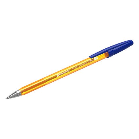 Ручка шариковая BRAUBERG "M-500 ORANGE TONE", СИНЯЯ, корпус тонированный оранжевый, узел 0,7 мм, линия письма 0,35 мм, 143451