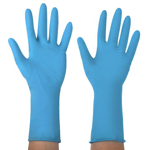 Перчатки латексные смотровые сверхпрочные SFM HIGH RISK LX 1160, Германия, 25 пар (50 штук), размер 7-8, M (средний)