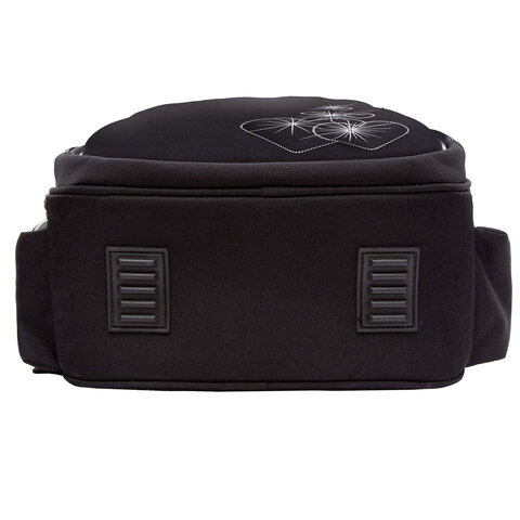 Ранец GRIZZLY анатомическая спинка, c брелоком, для девочек, "HEARTS", чёрный 36х28х20 см, RAz-586-5/1